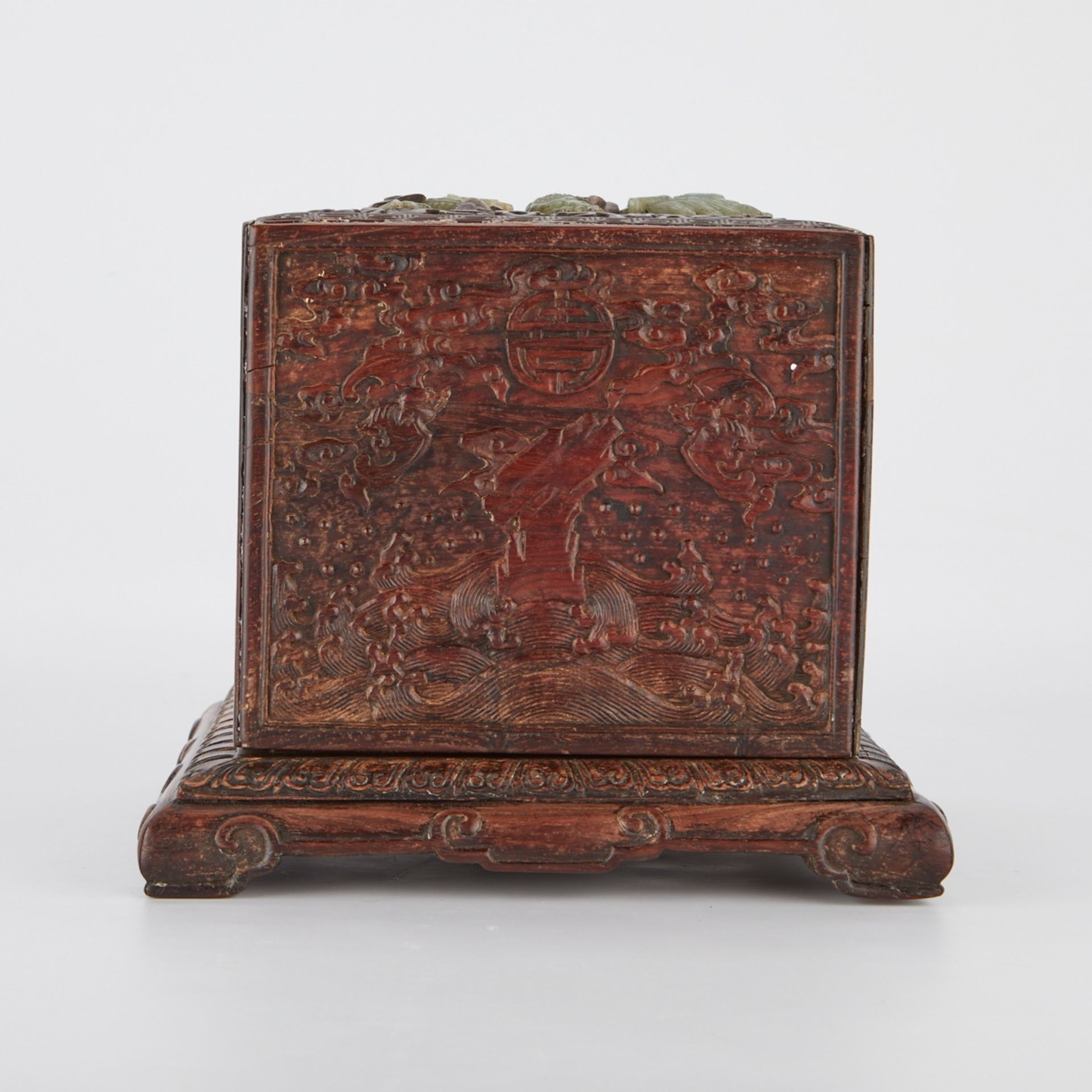 Chinese Seal Chest w/ Inlaid Jade Dragon - Image 4 of 10