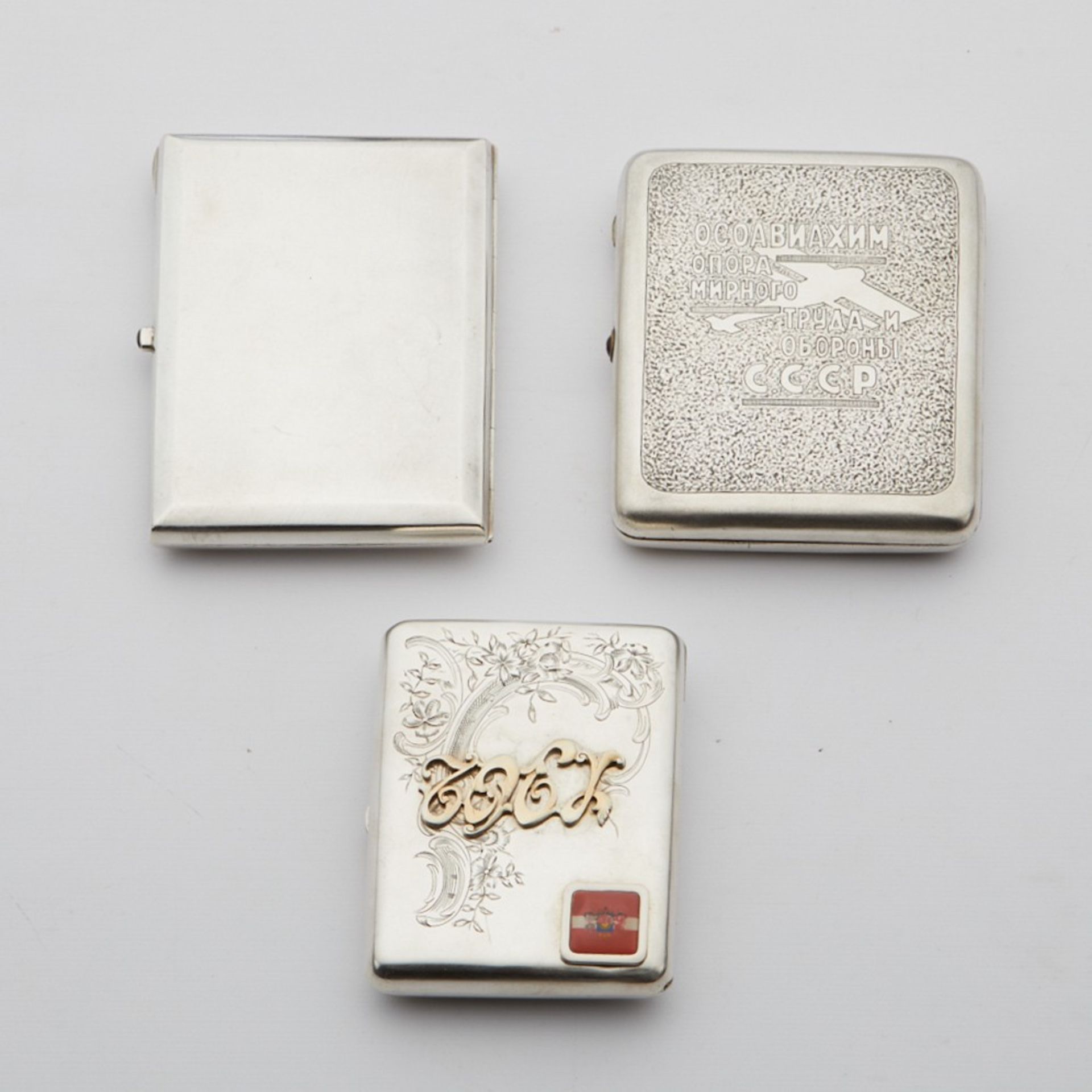 3 Russian Sterling Silver Cigarette Cases - Image 2 of 10