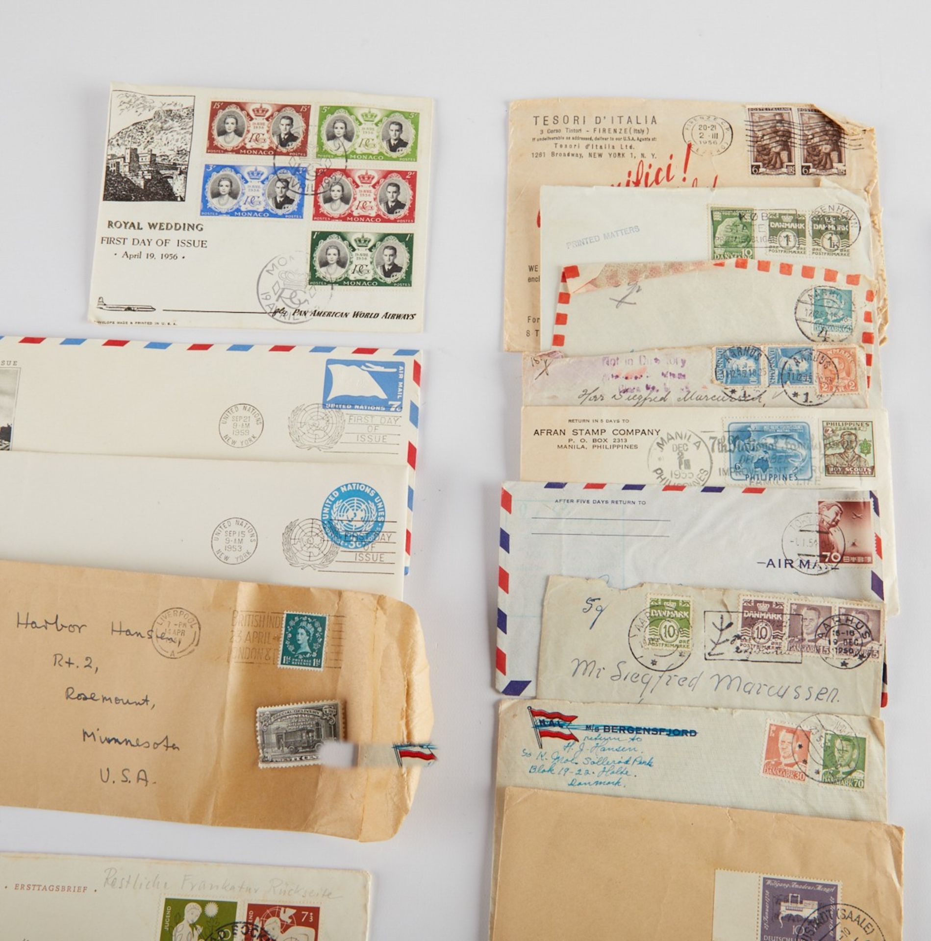 Large Group Postally Used Envelopes and Stamps - Bild 15 aus 20