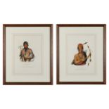 2 McKenney Hall Lithographs w/ Book Sheets