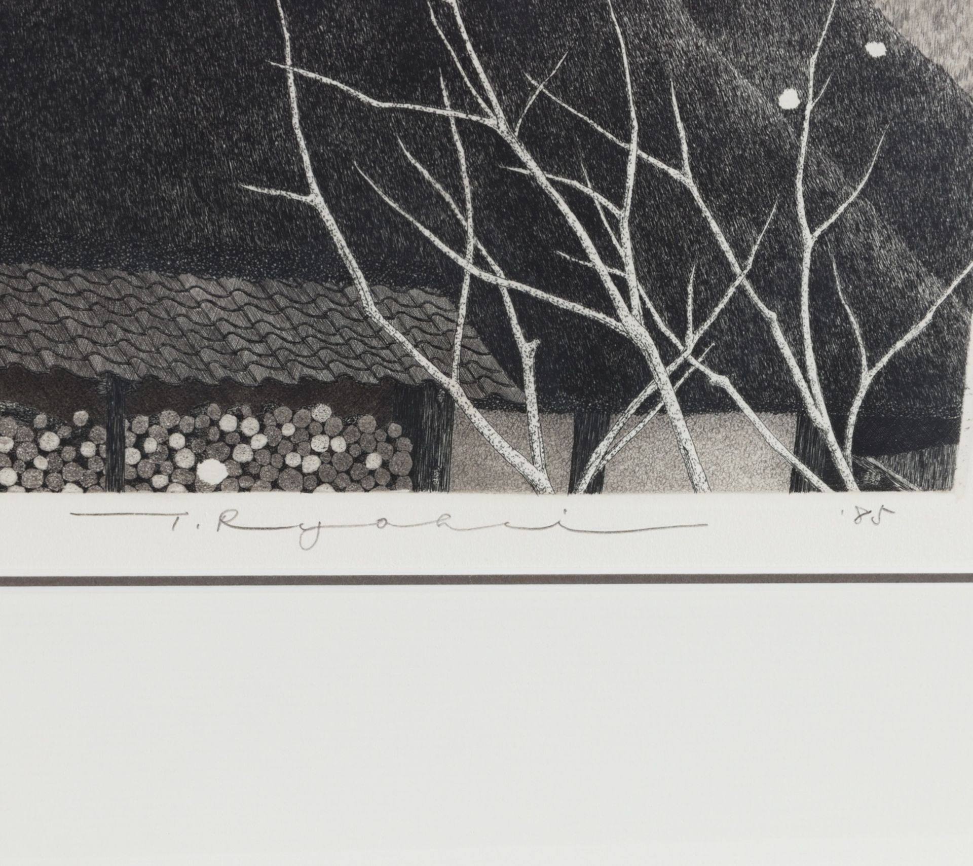 Ryohei Tanaka Snowing Rooftops Etching - Image 4 of 6