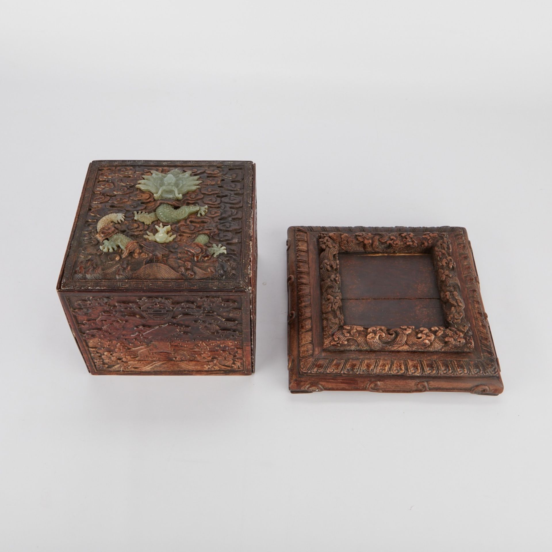 Chinese Seal Chest w/ Inlaid Jade Dragon - Image 10 of 10