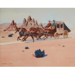 Leonard Reedy Stagecoach Watercolor