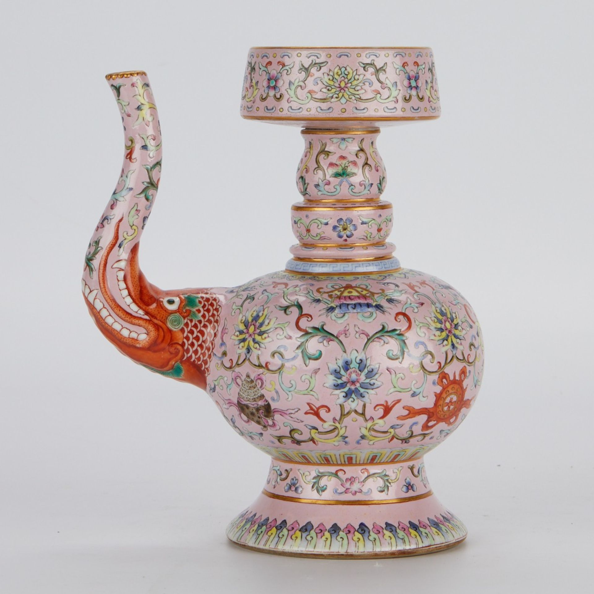 Early Chinese Famille Rose Tibetan-Style Ewer - Bild 4 aus 11