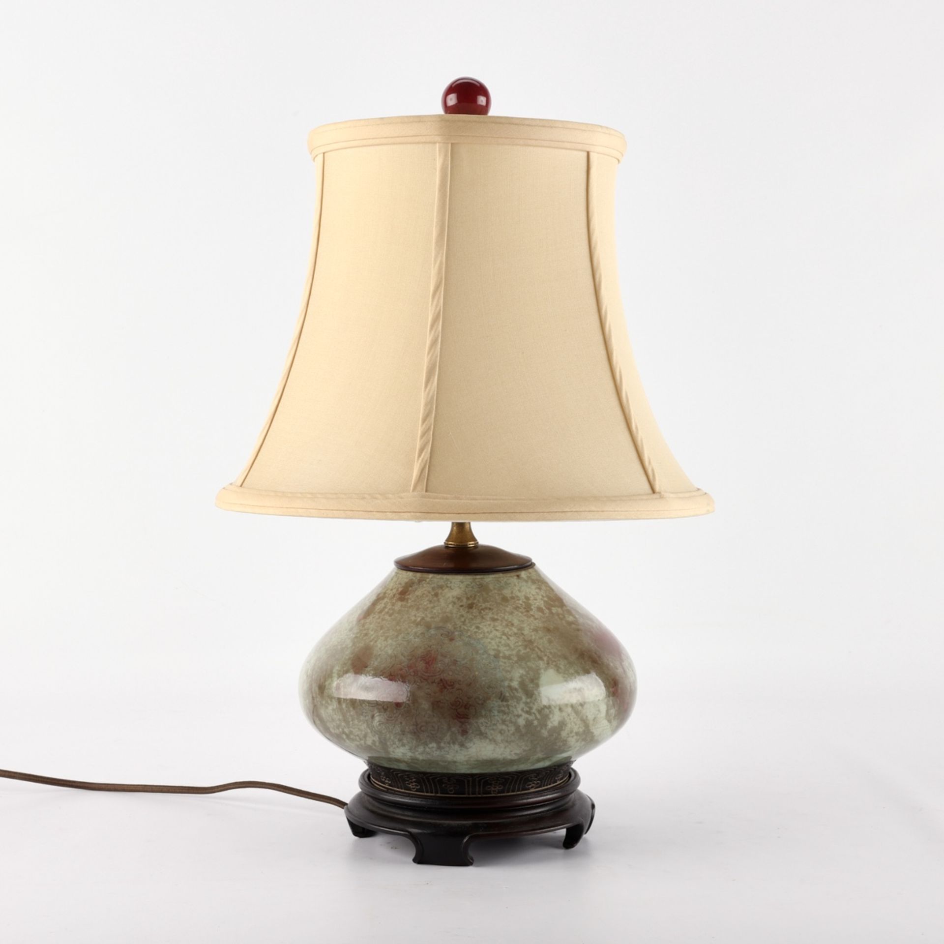 Chinese Guangxu Peach Bloom Vase as Lamp - Image 2 of 8