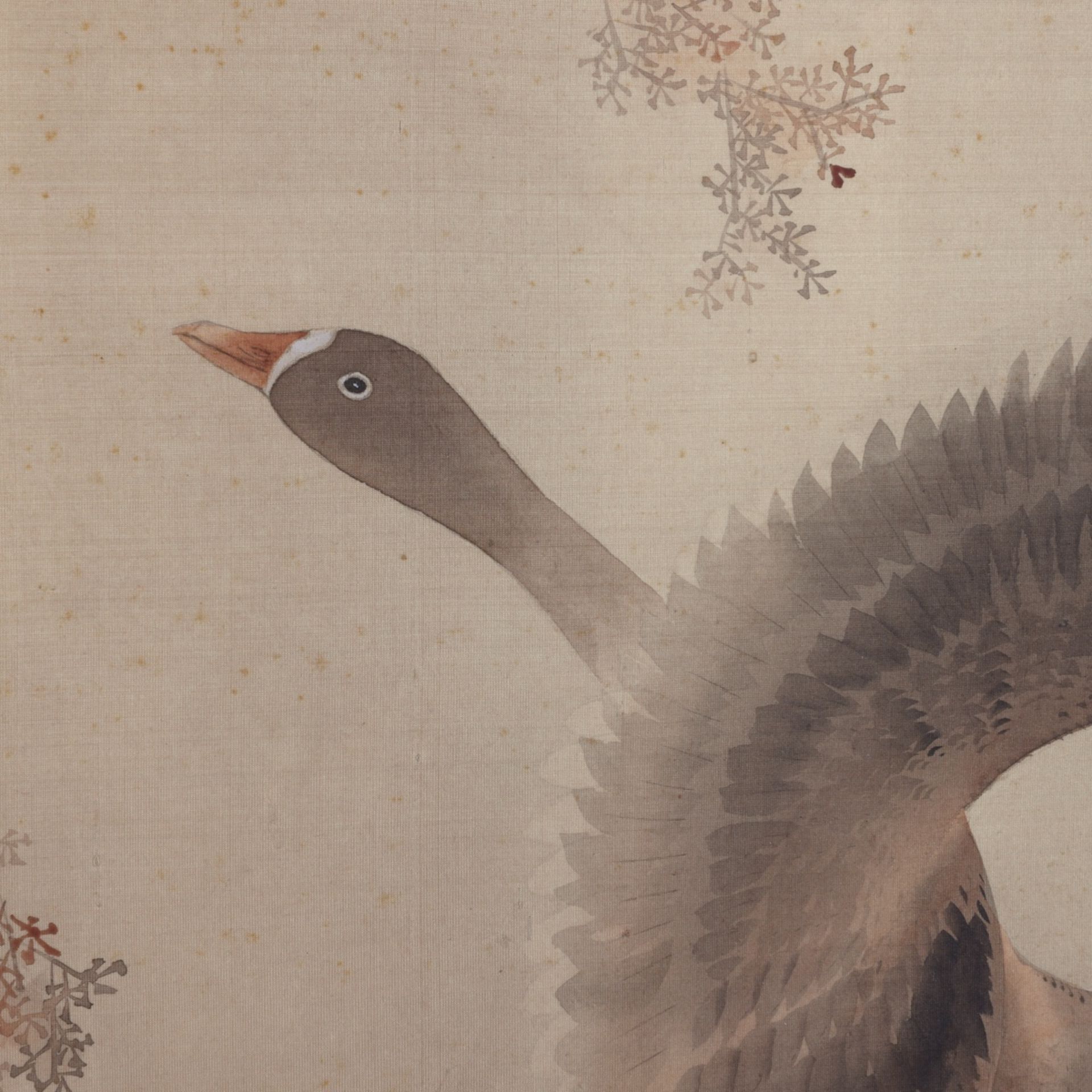 19th/20th c. Japanese Scroll Painting of Ducks - Image 5 of 5