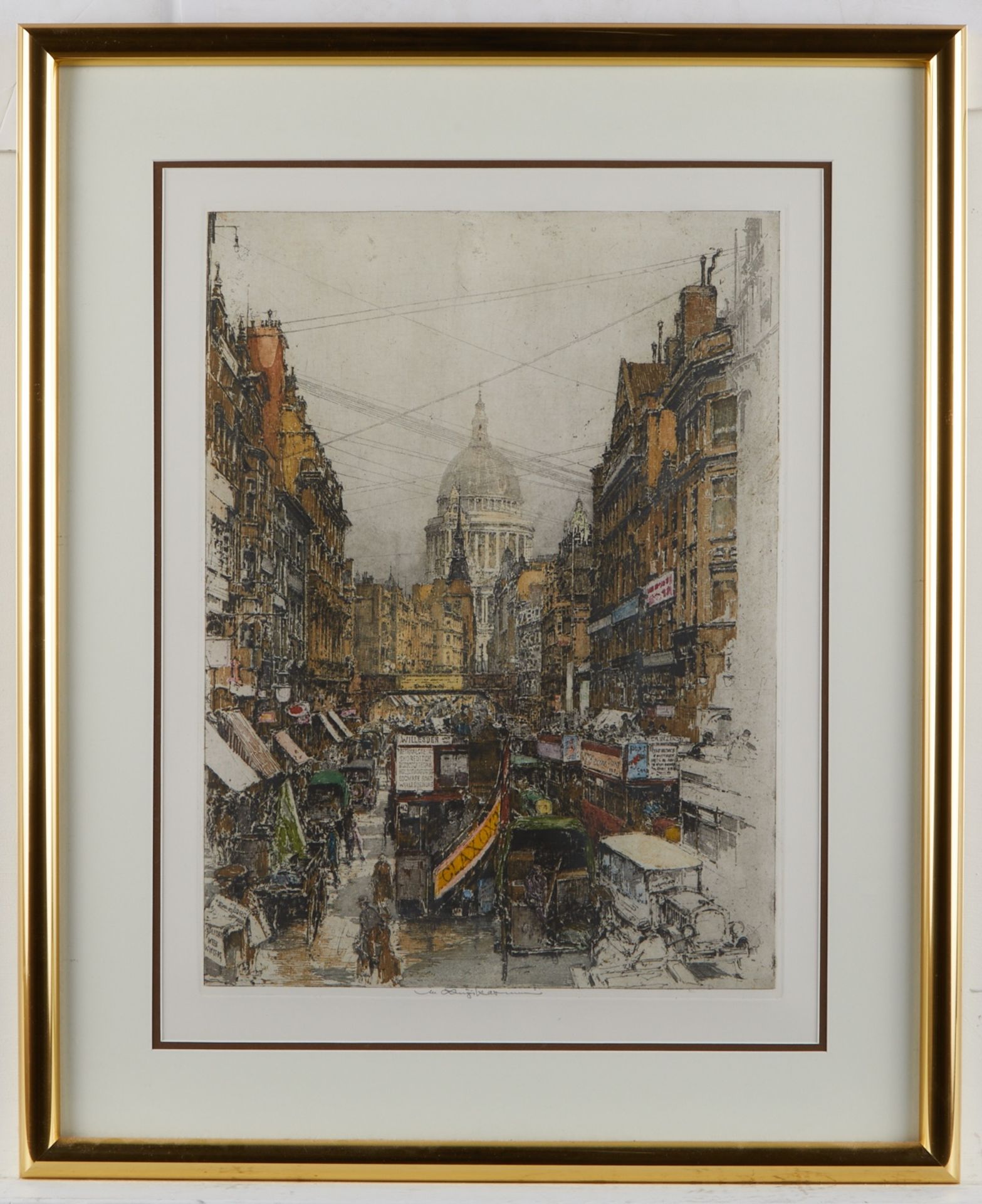 Luigi Kasimir Fleet Street Etching - Bild 2 aus 5