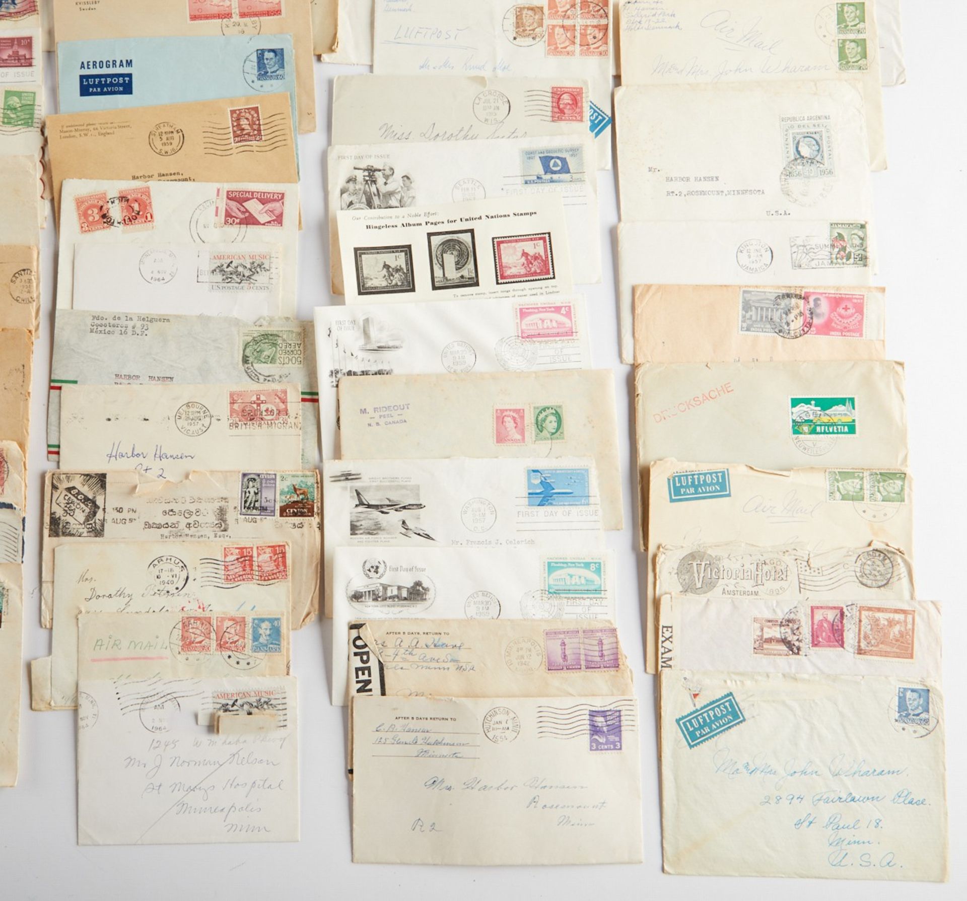 Large Group Postally Used Envelopes and Stamps - Bild 2 aus 20