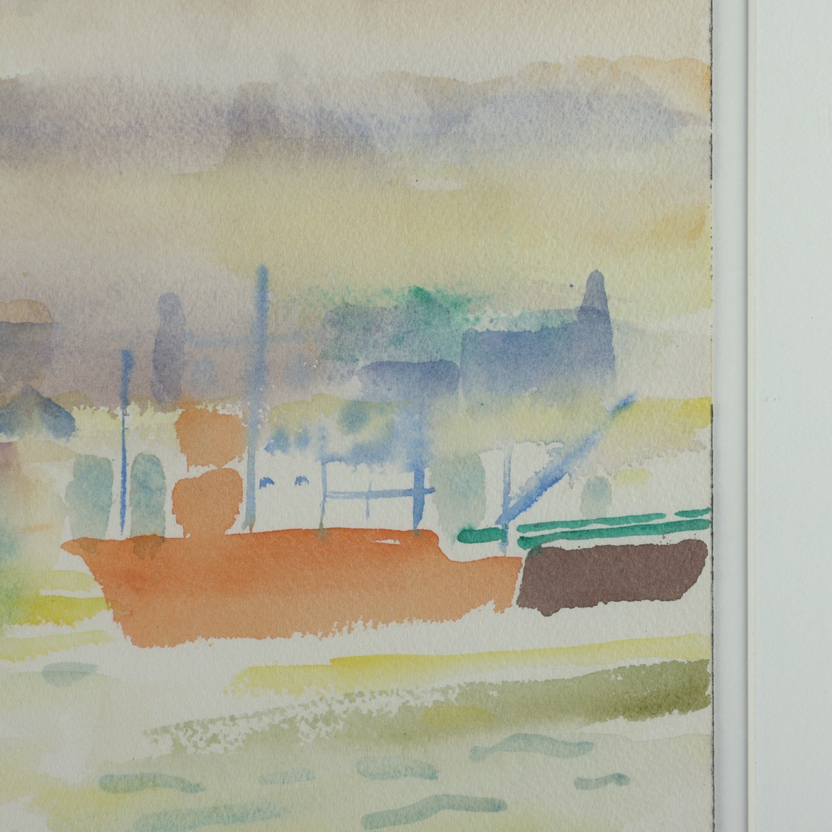 Madison Fred Mitchell "Waiting Ship" Watercolor - Image 6 of 6