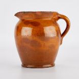 Redware Glazed Ceramic Pottery Pitcher