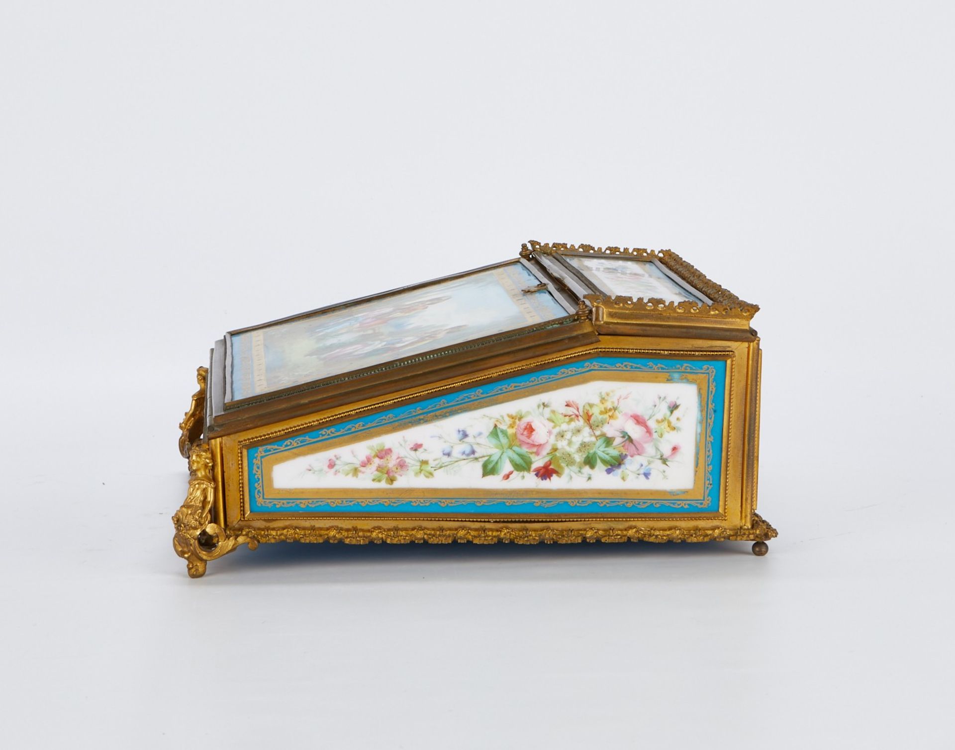 Sevres Style Porcelain & Gilt Writing Box - Image 5 of 9