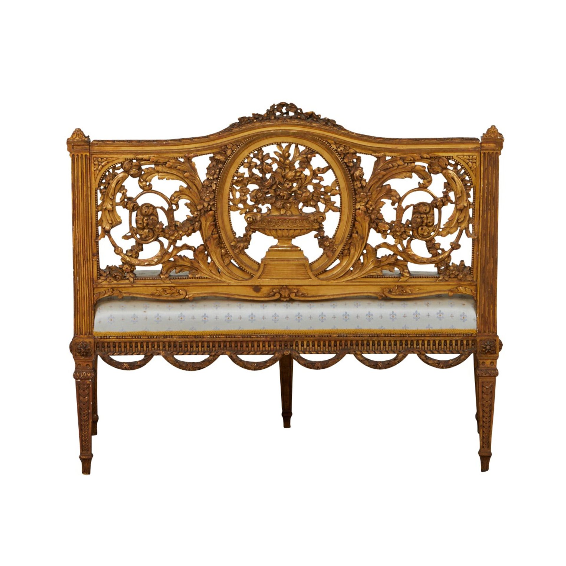 Continental Carved and Giltwood Settee - Image 6 of 12