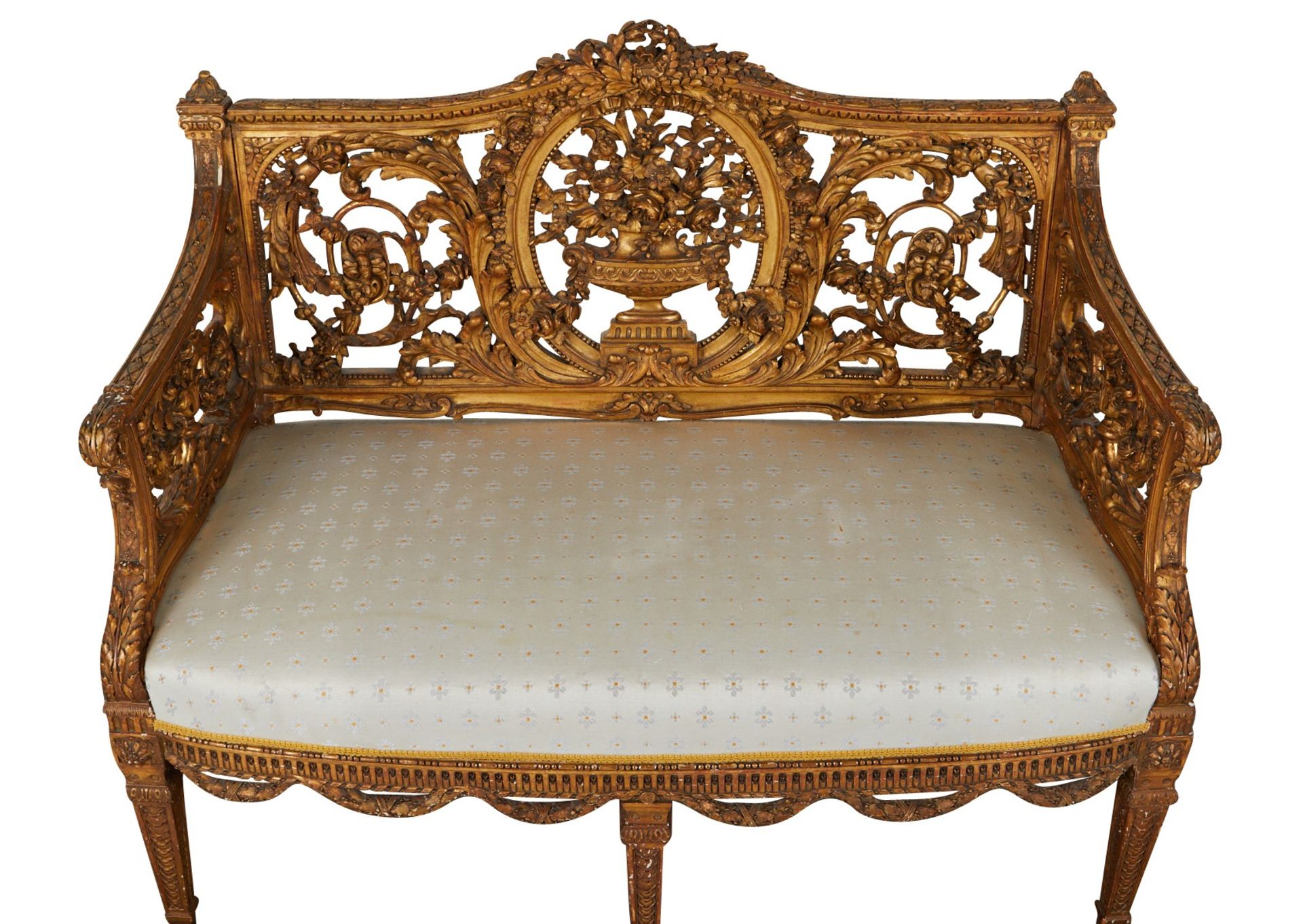 Continental Carved and Giltwood Settee - Image 10 of 12