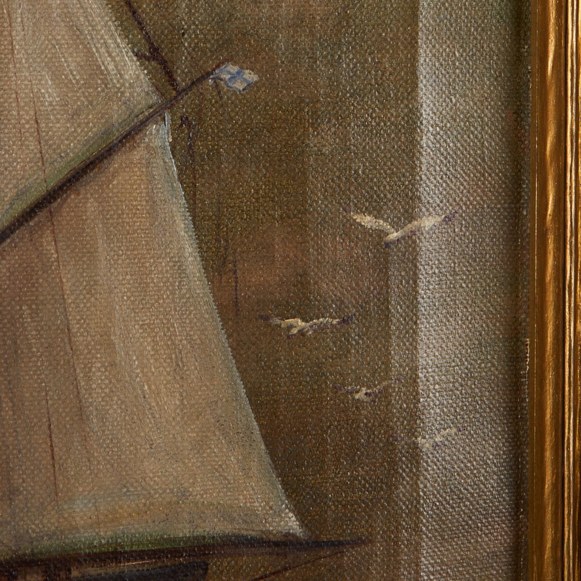 Nautical Ship 20th c. Oil on Canvas Painting - Bild 4 aus 9