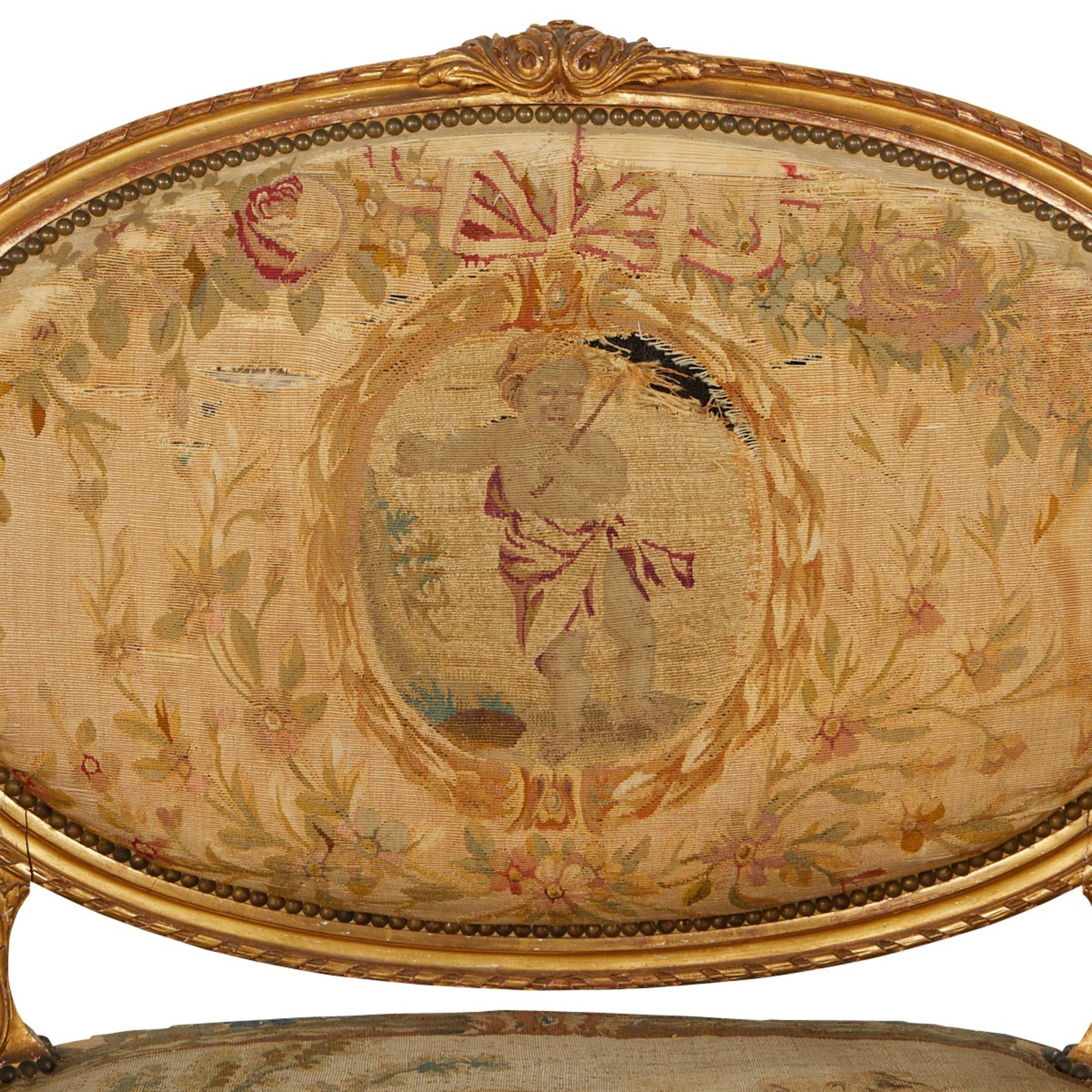 Louis XVI Settee w/ Original Aubusson Upholstery - Image 2 of 13