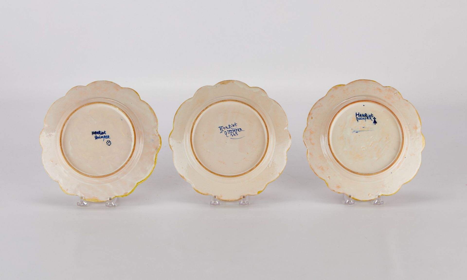 3 Henriot Quimper French Faience Plates - Image 3 of 9