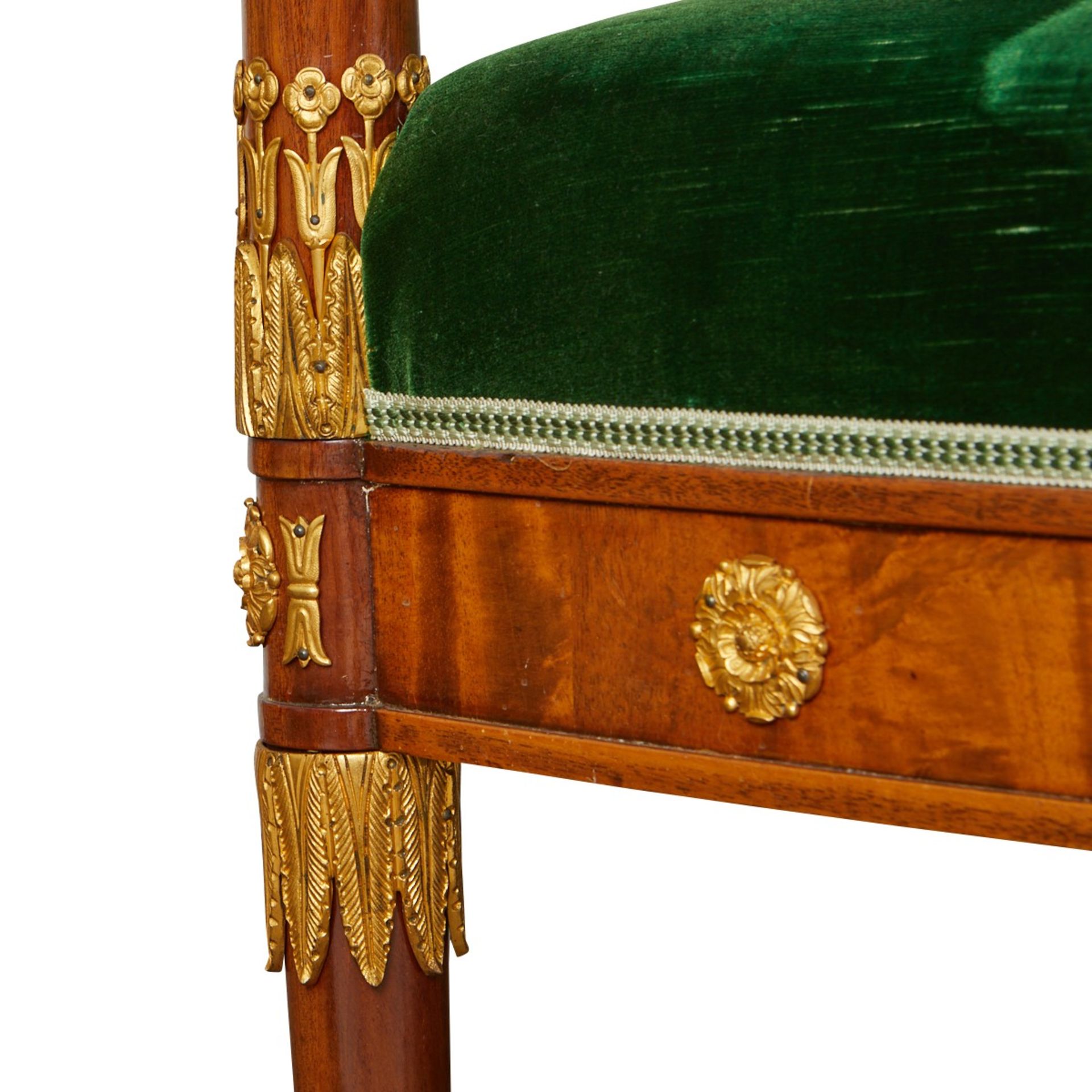 Pr Empire Revival Armchairs w/ Velvet Upholstery - Bild 9 aus 12