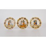 3 Henriot Quimper French Faience Plates