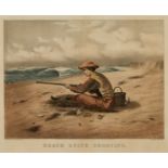 Currier & Ives "Beach Snipe Shooting" Print