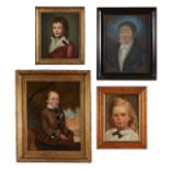 4 19th c. Portrait Paintings of Boys