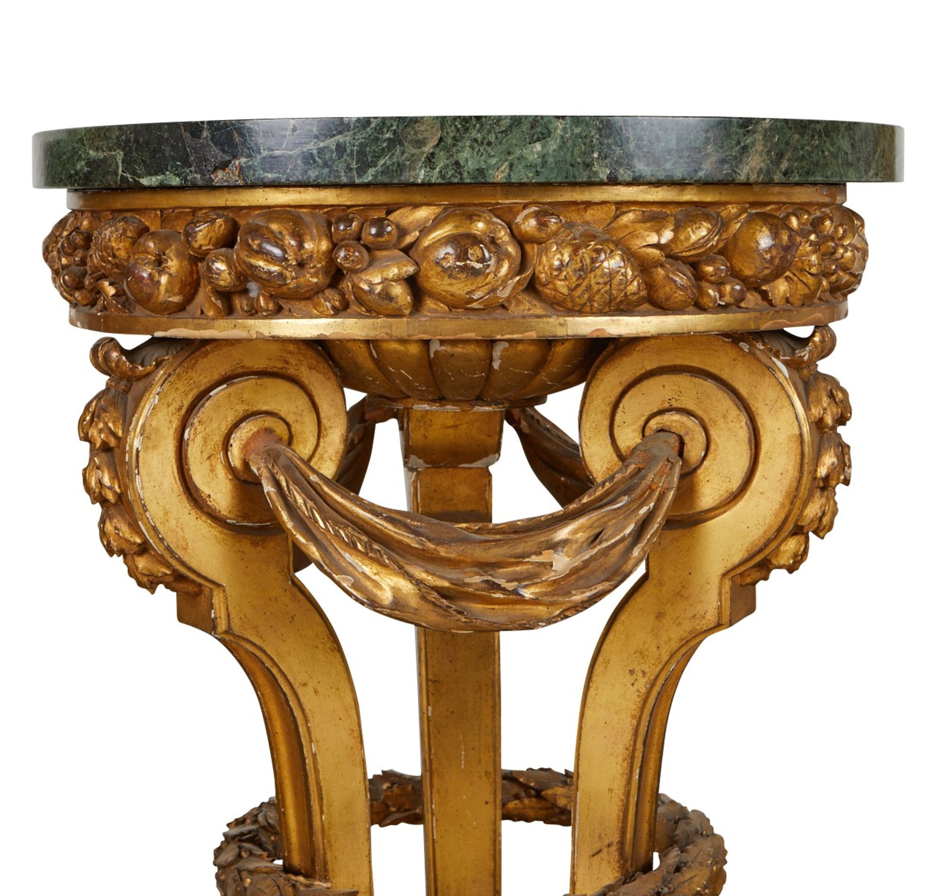 Pair Neoclassical Giltwood Faux Marble Pedestals - Image 8 of 17