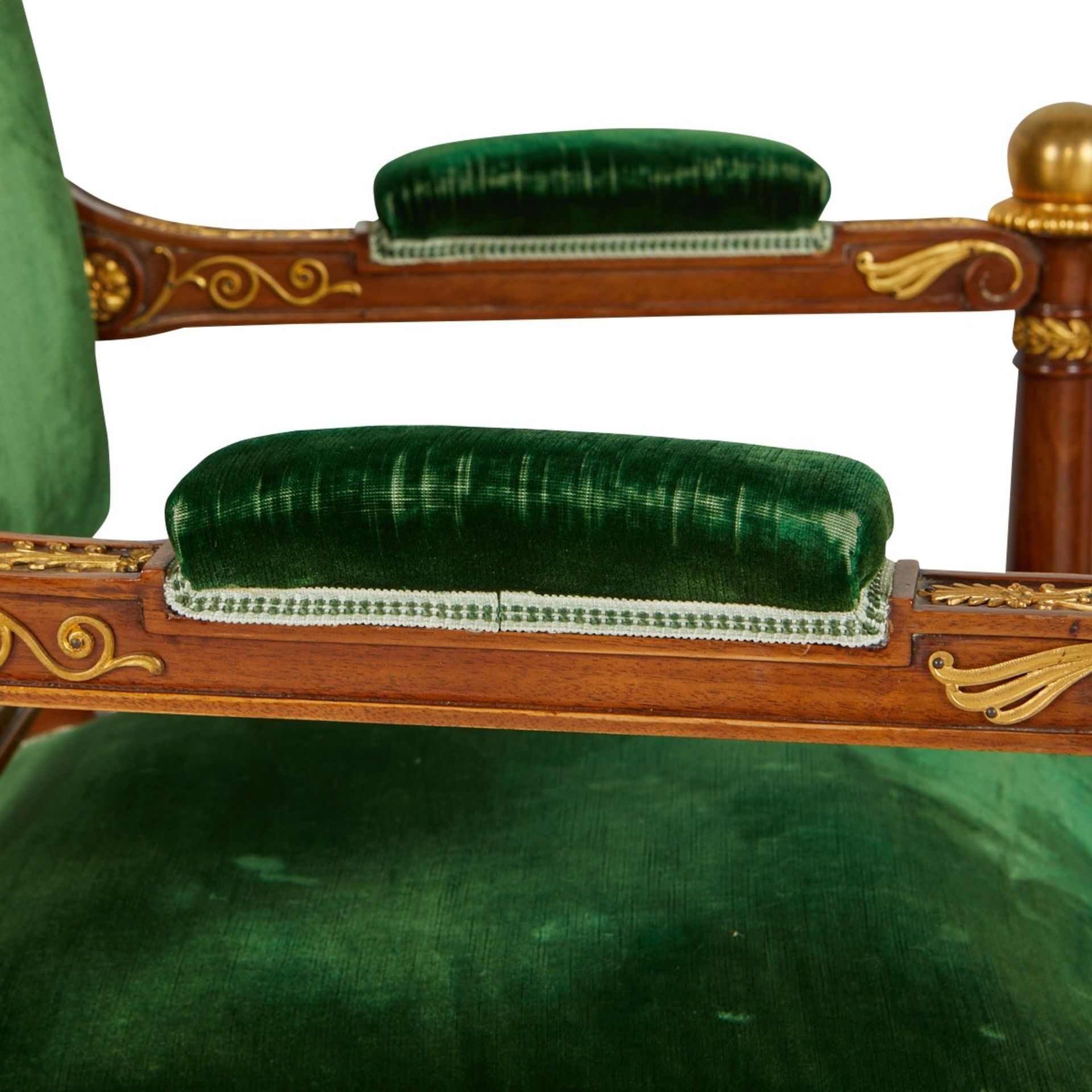 Pr Empire Revival Armchairs w/ Velvet Upholstery - Bild 12 aus 12