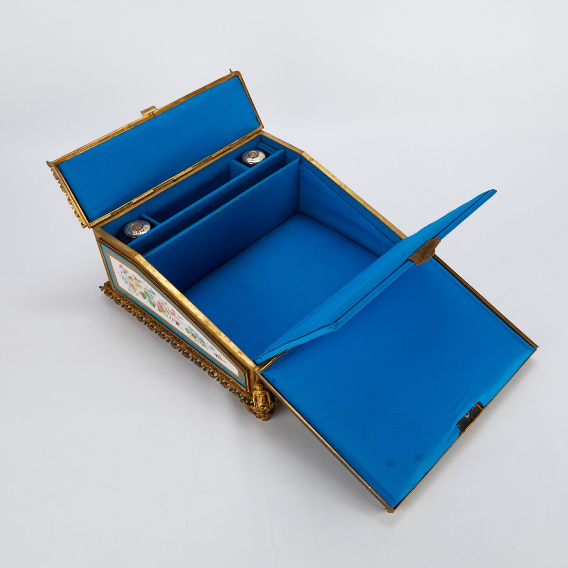 Sevres Style Porcelain & Gilt Writing Box - Image 3 of 9
