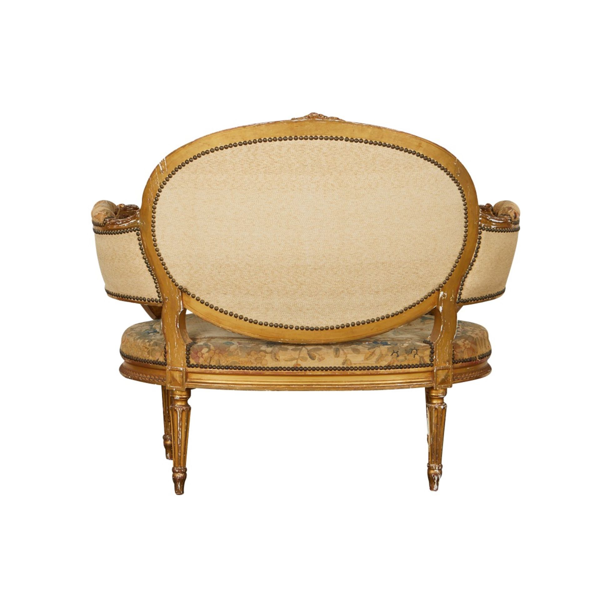 Louis XVI Settee w/ Original Aubusson Upholstery - Image 5 of 13