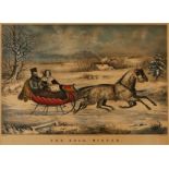 Currier & Ives "The Road - Winter" Print