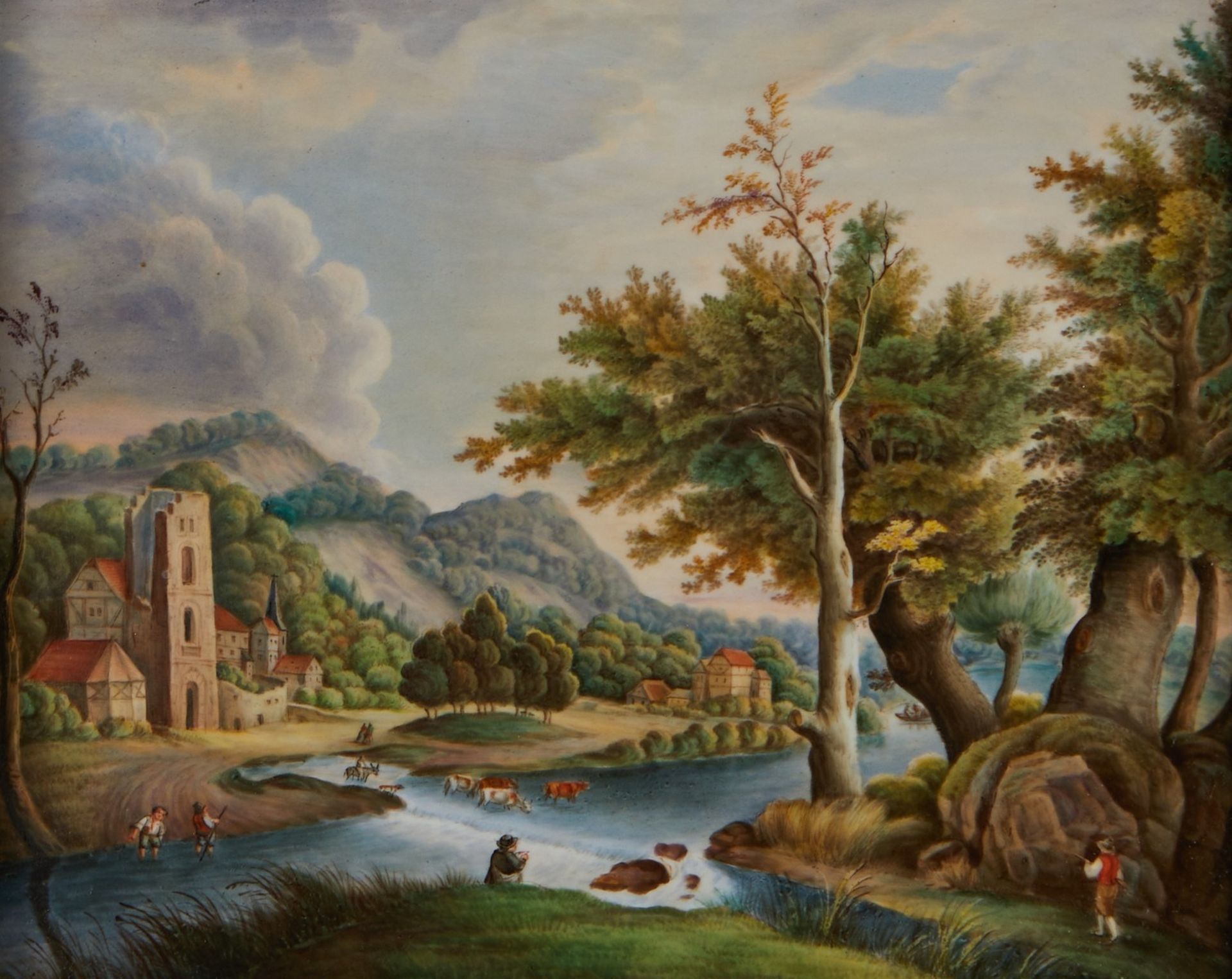 KPM Porcelain Plaque w/ Landscape