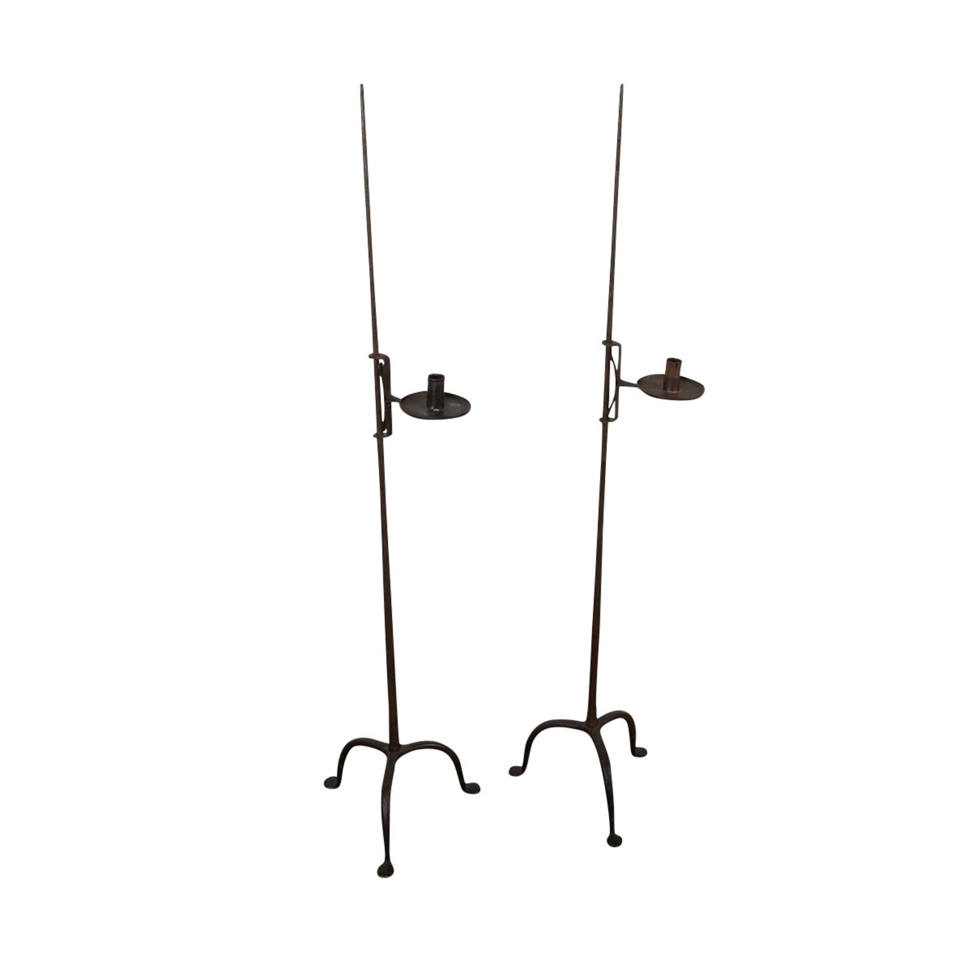 Pair of Wrought Iron Candle Stands - Bild 5 aus 7