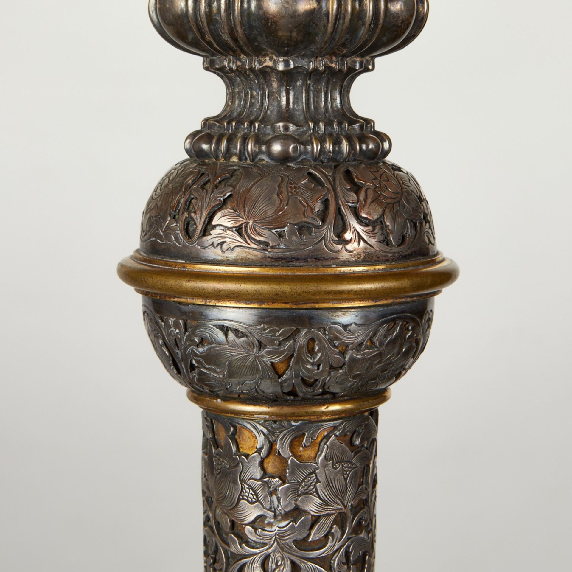 Silverplate Persian Style Floor Lamp - Image 8 of 11