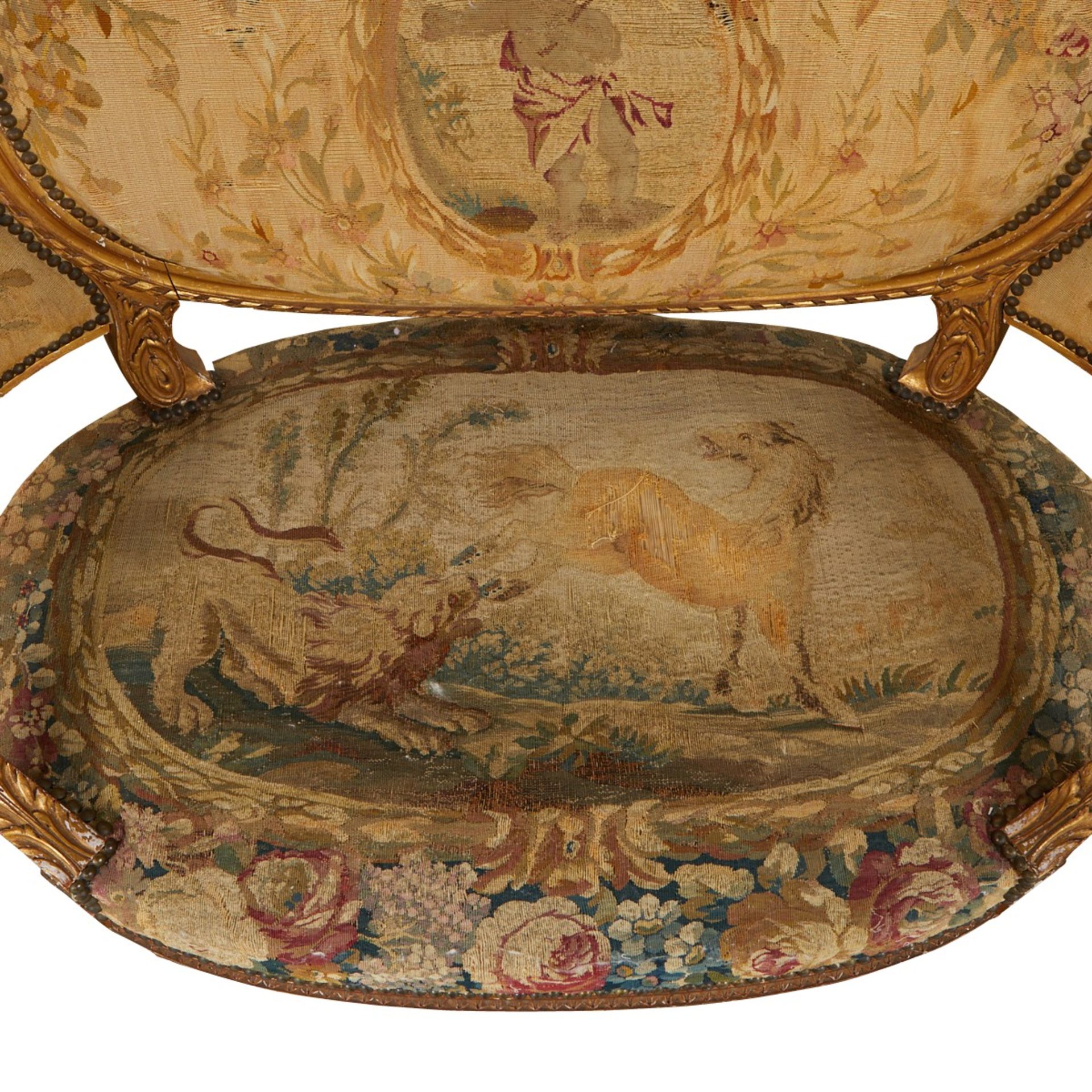 Louis XVI Settee w/ Original Aubusson Upholstery - Image 7 of 13