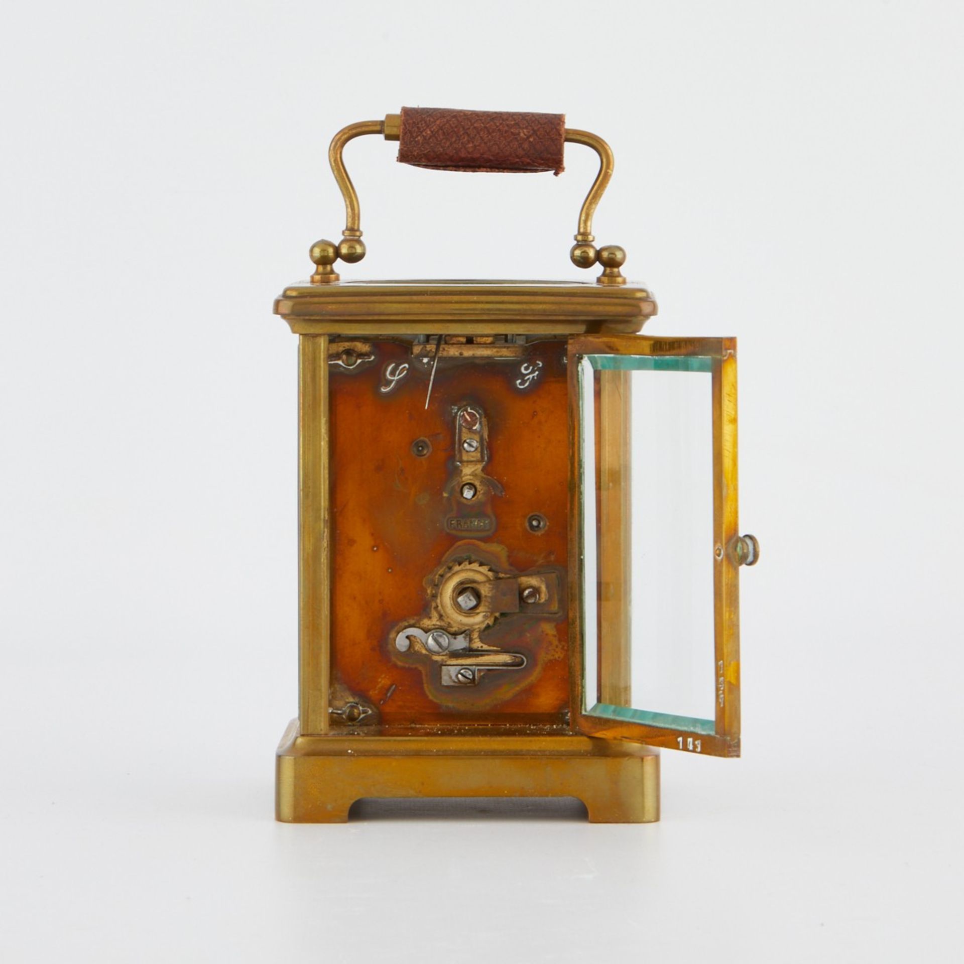 French Brass Carriage Clock w/ Case - Bild 5 aus 15
