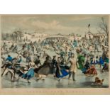 Currier & Ives "Skating Pond" Print