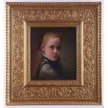 Thomas Le Clear Portrait of a Girl Oil on Canvas