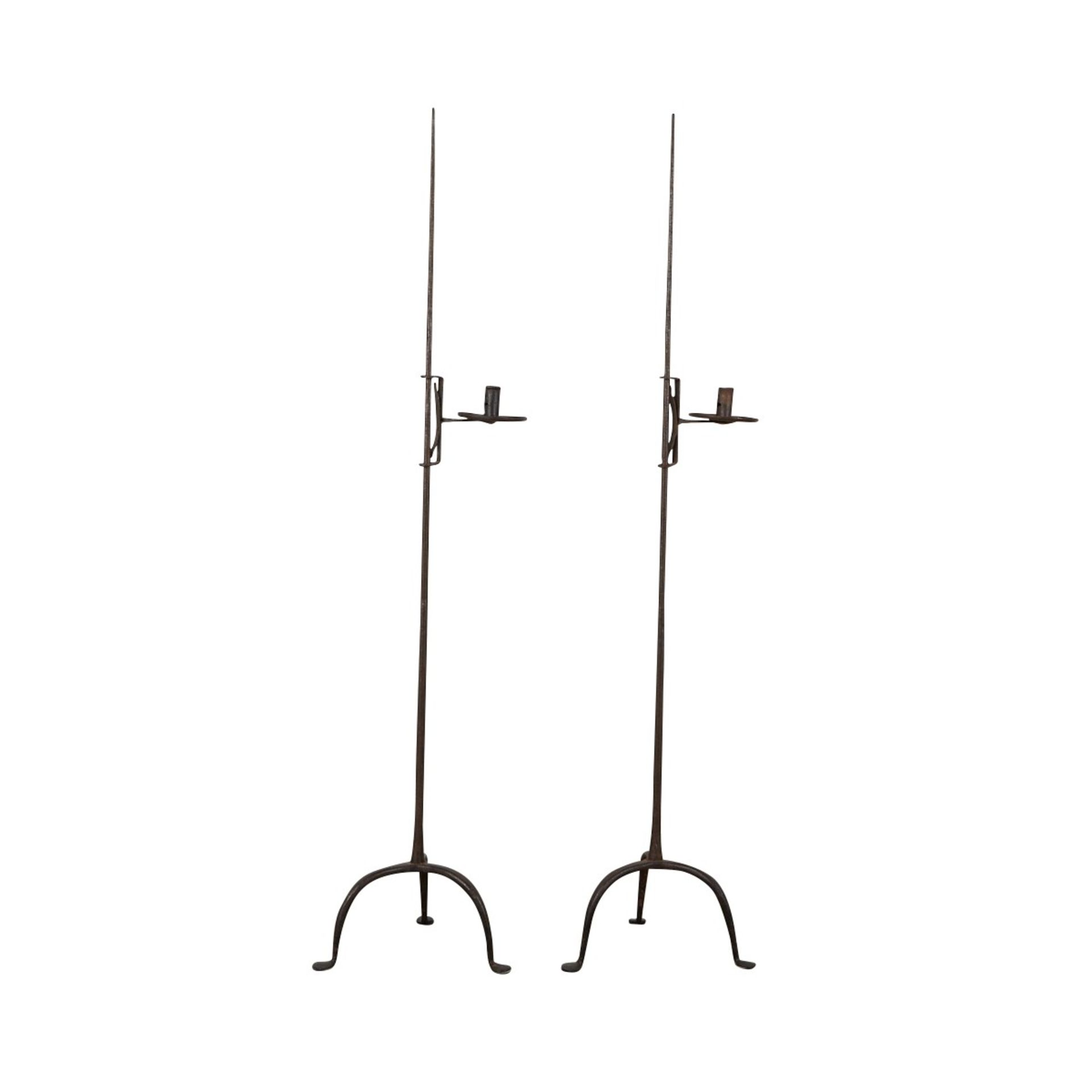 Pair of Wrought Iron Candle Stands - Image 4 of 7