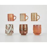 6 Randy Johnston Studio Pottery Cups