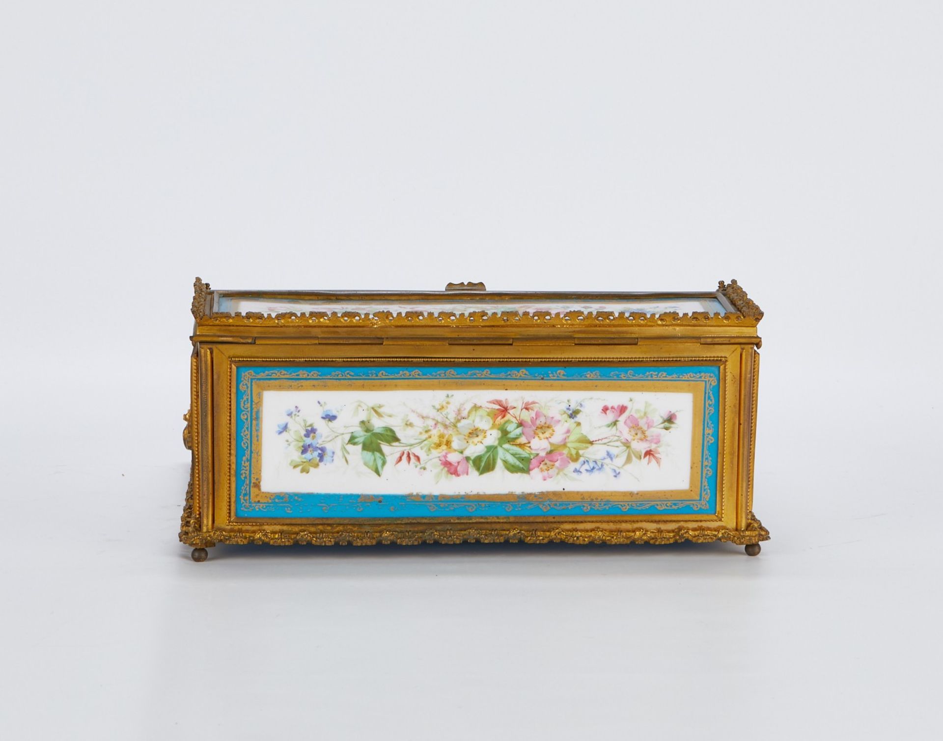 Sevres Style Porcelain & Gilt Writing Box - Image 6 of 9