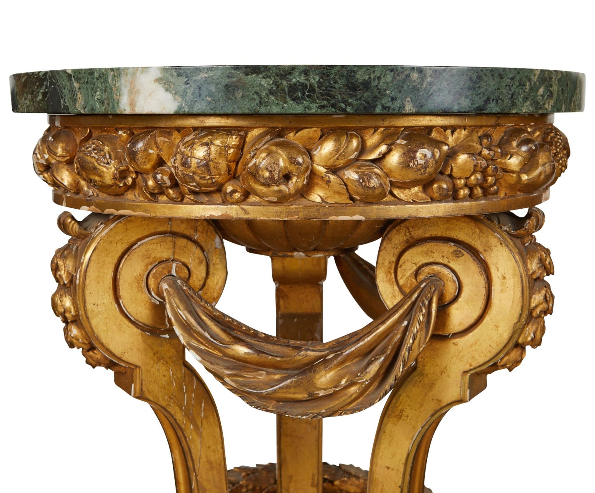 Pair Neoclassical Giltwood Faux Marble Pedestals - Image 2 of 17