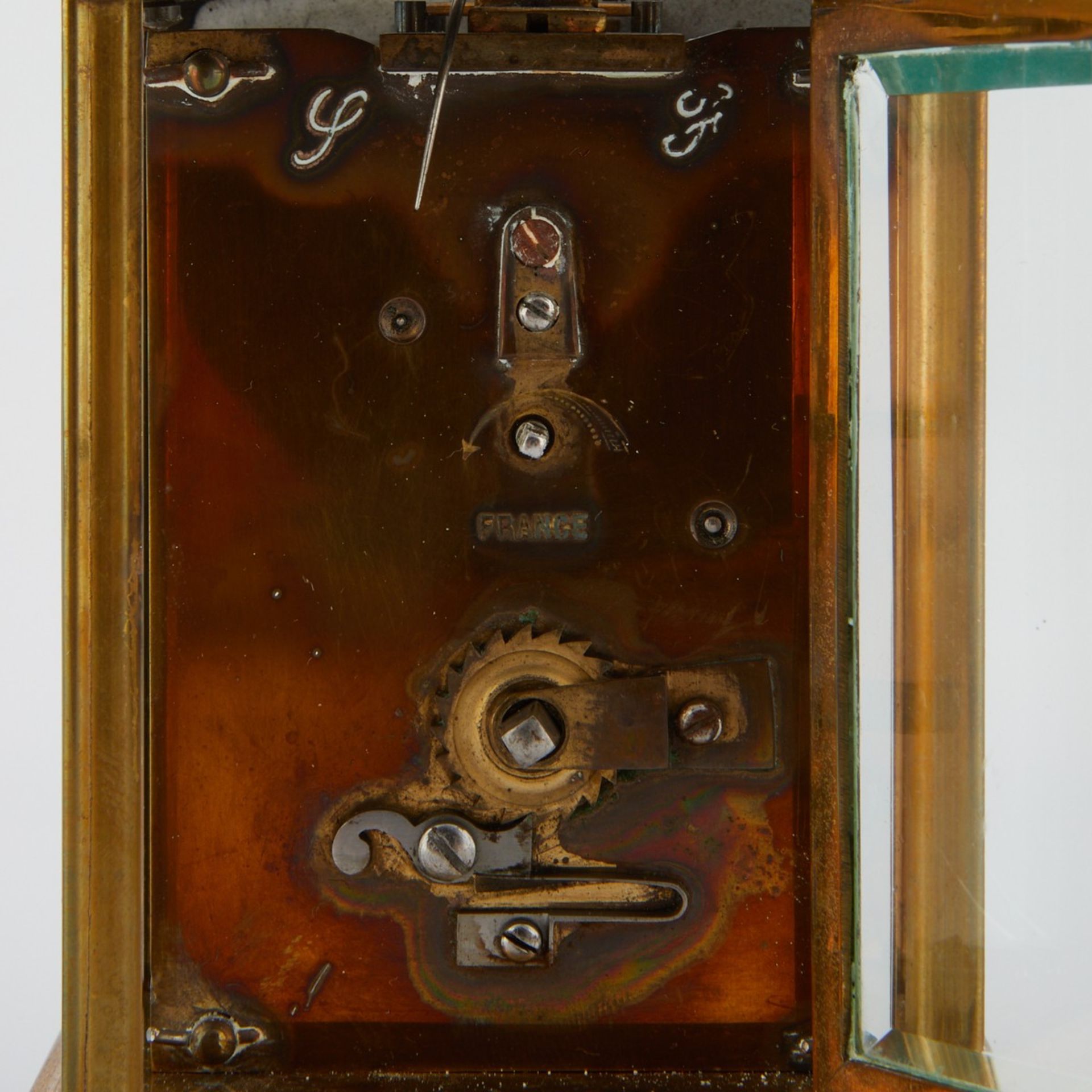 French Brass Carriage Clock w/ Case - Bild 12 aus 15