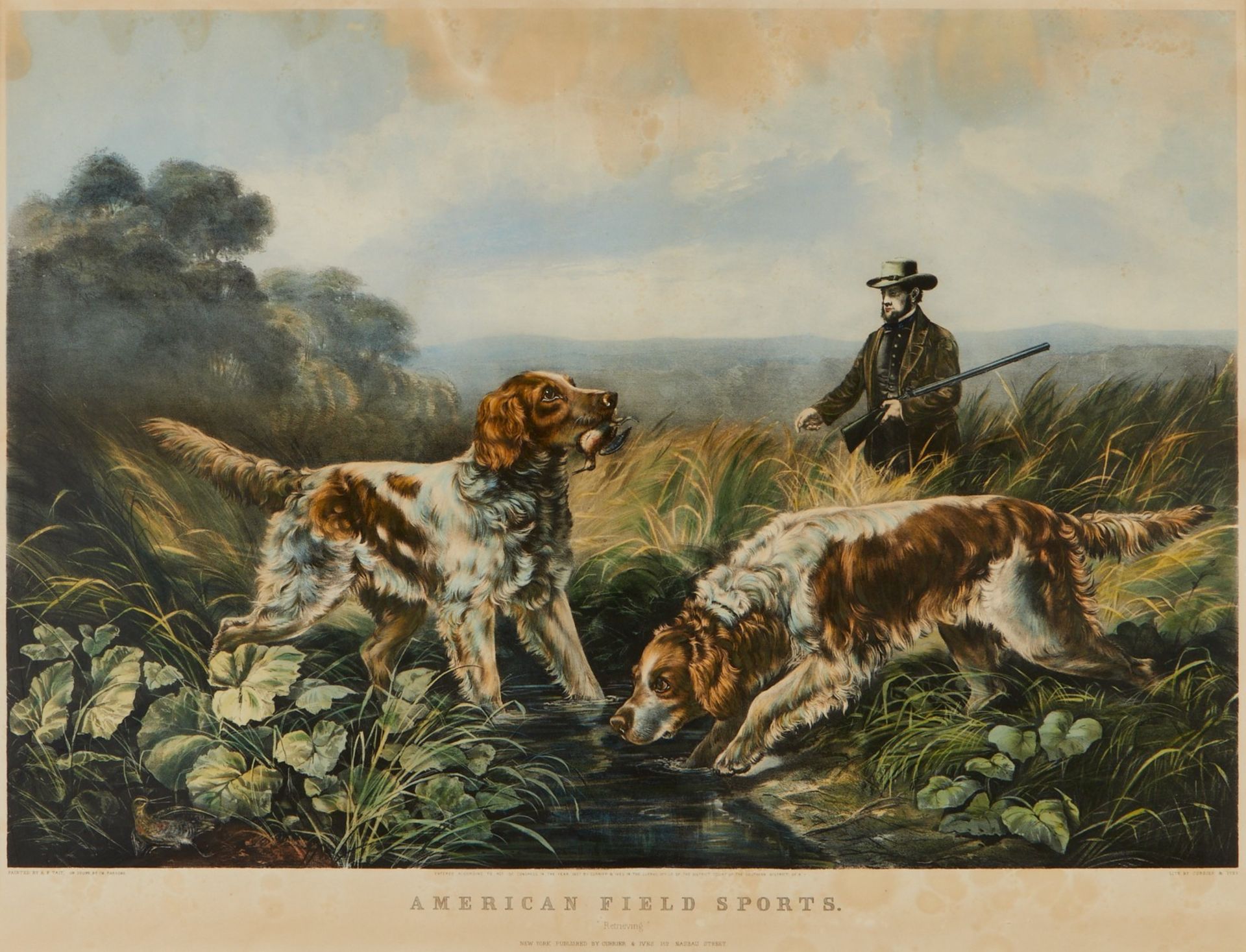 3 Currier & Ives Hunting Dogs Prints - Image 2 of 24