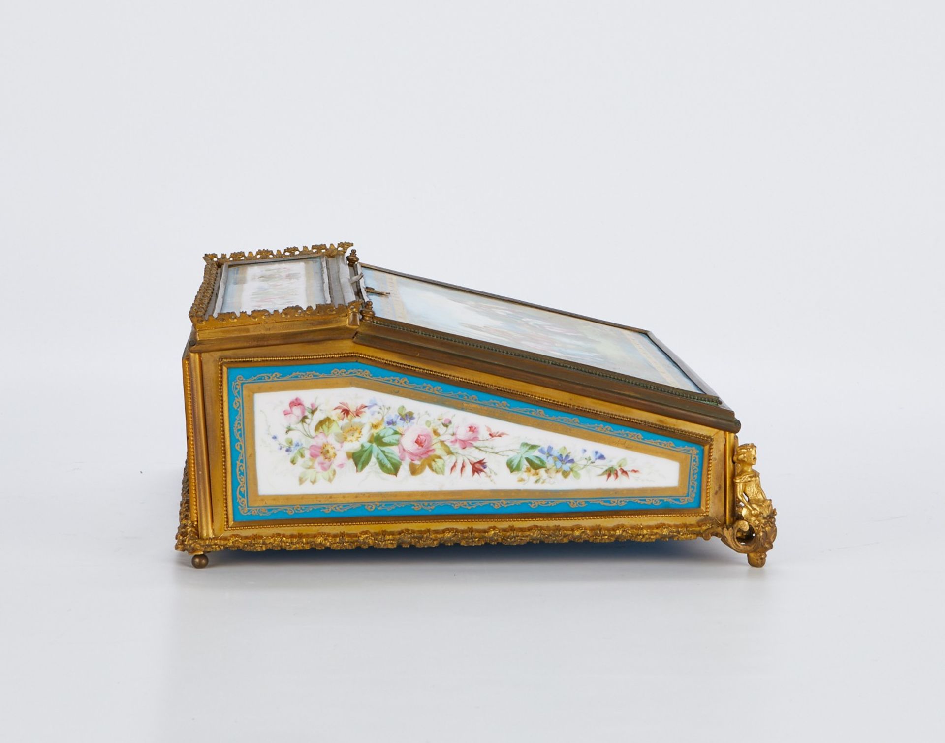 Sevres Style Porcelain & Gilt Writing Box - Image 7 of 9