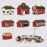 Large Folk Art Carved Farm w/ Animals