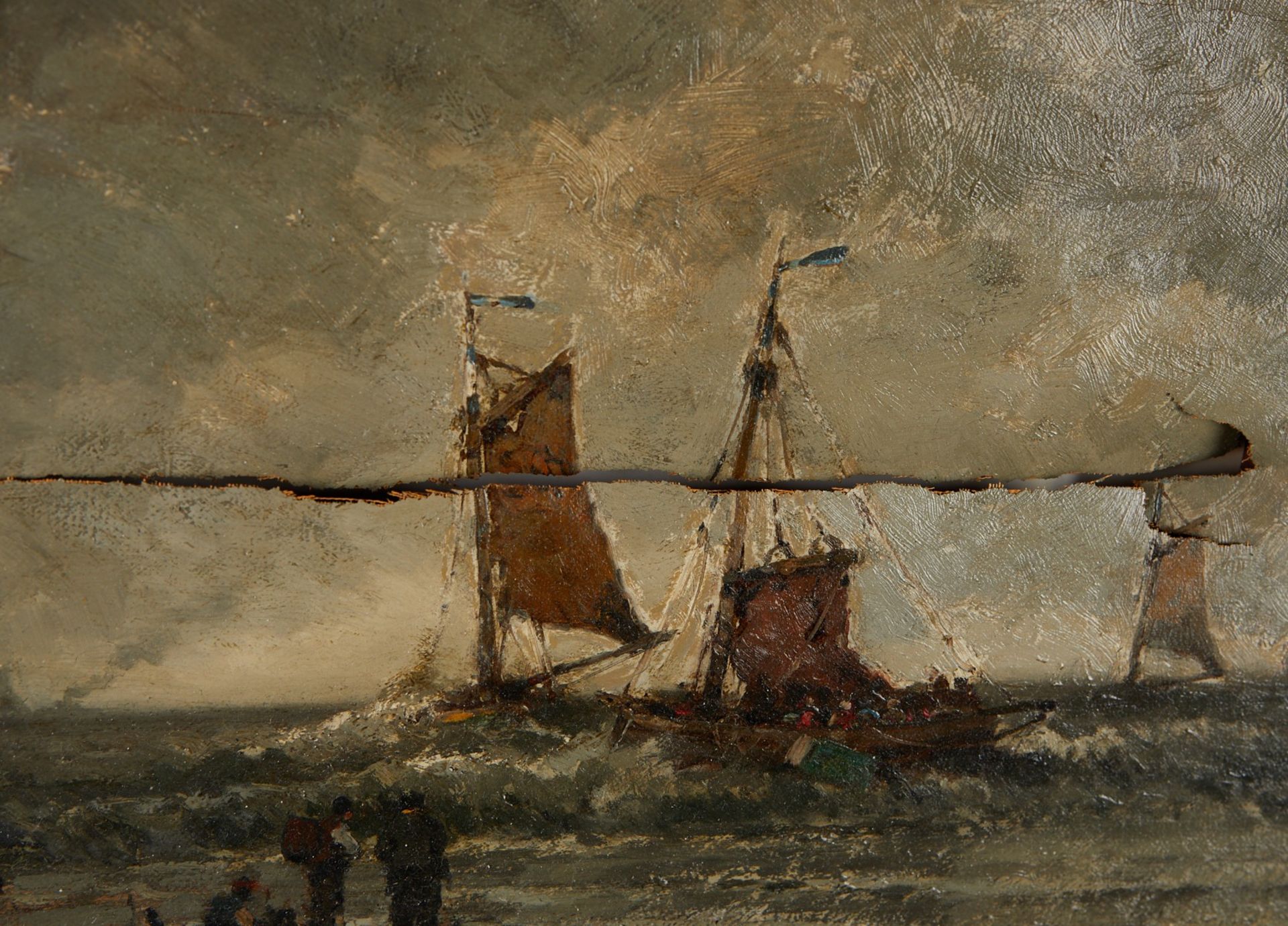Walter Hartson Ships Painting - Damaged - Bild 3 aus 9