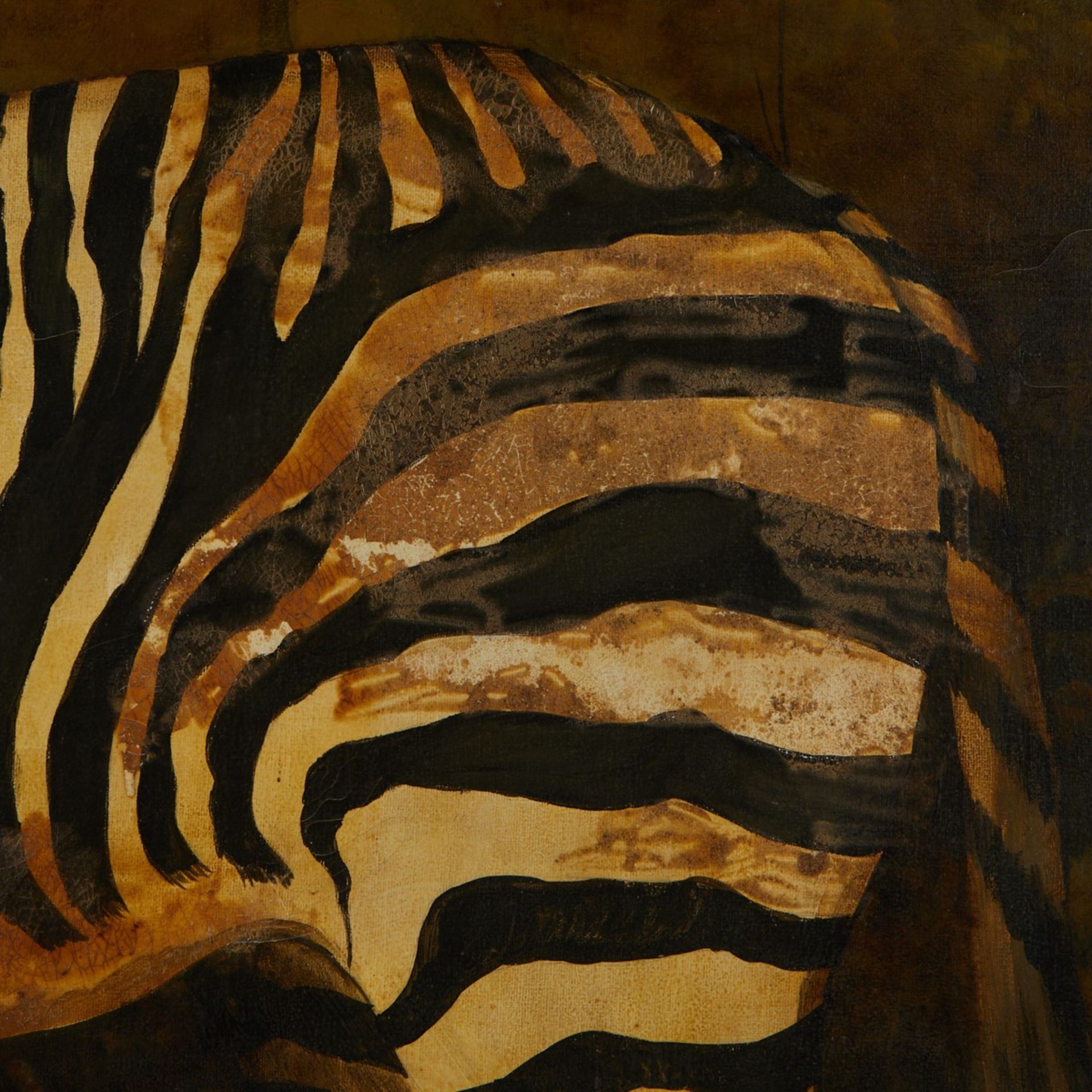 William Skilling Zebra Oil on Canvas Painting - Bild 5 aus 16