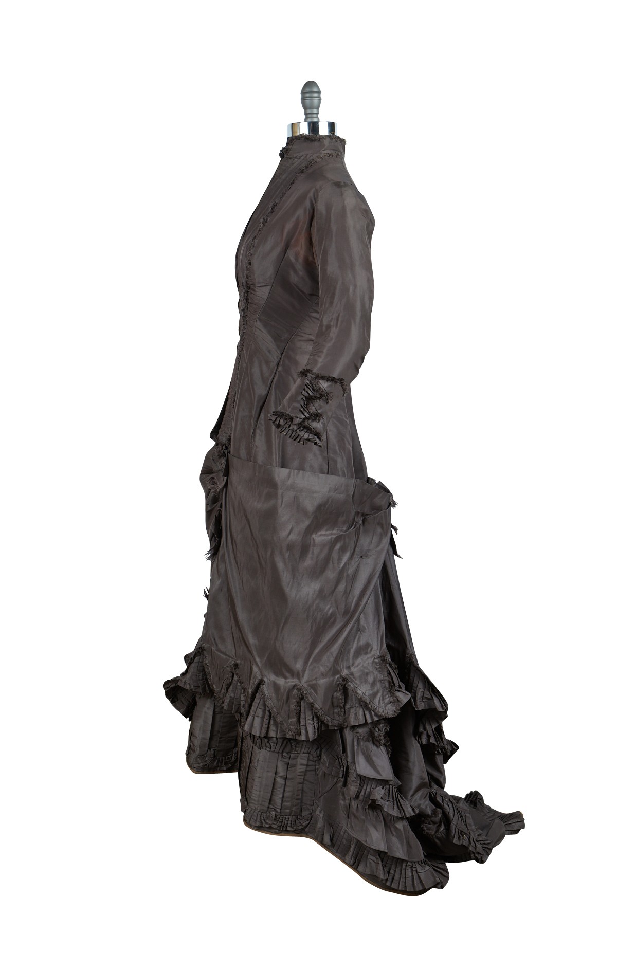 1880s Dark Purple Dress w/ Bustle - Image 2 of 9