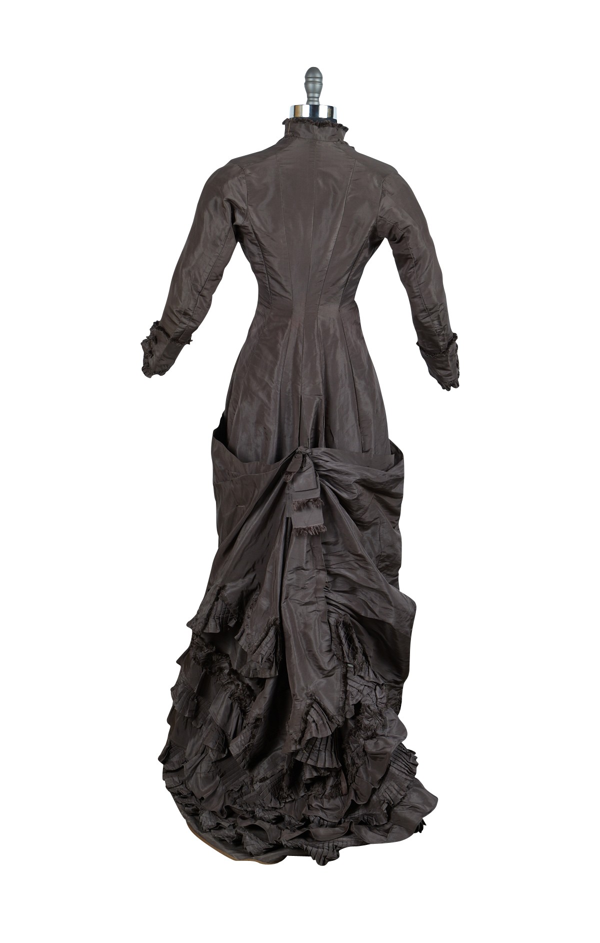 1880s Dark Purple Dress w/ Bustle - Image 3 of 9