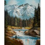 Tom J. Dooley Mountain Stream Painting