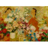 Le Pho Painting of Two Women w/ Flowers